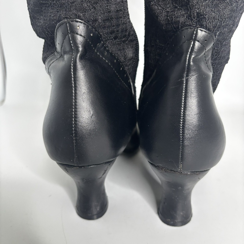 Ellie Rebecca Boot Black Lace Up 10 Spool Heel Witchy Whimsigoth Dark Romantic - Picture 10 of 16